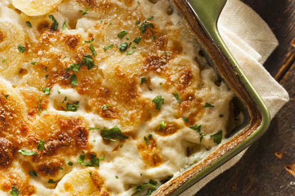 Roasted Garlic Scalloped Potatoes