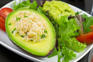 Avocado with crab meat