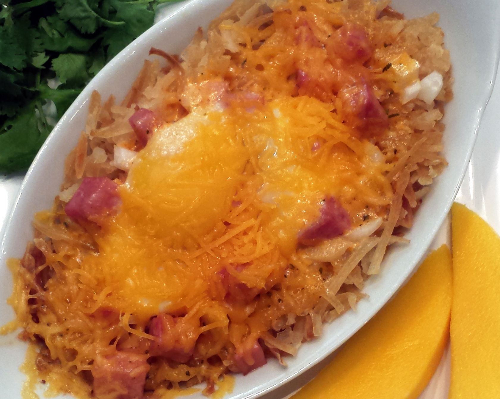 Spicy Kimchi Eggs with Hashbrowns and Ham - Tulkoff Food Products